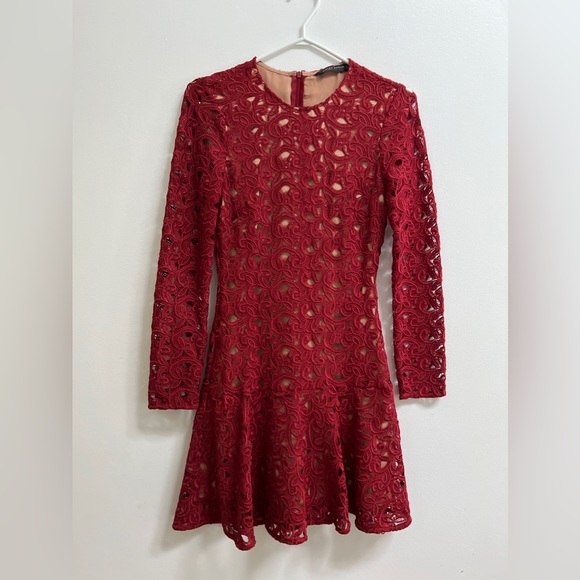 Zara Lace Long Sleeve Mini Dress XS - Picture 7 of 14